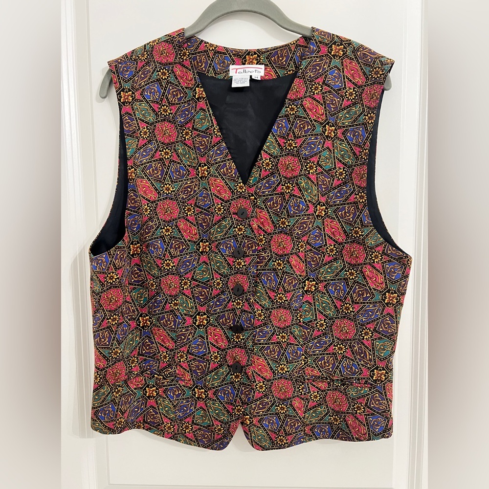 Vintage vest made of silk by Talbots 90’s size 14